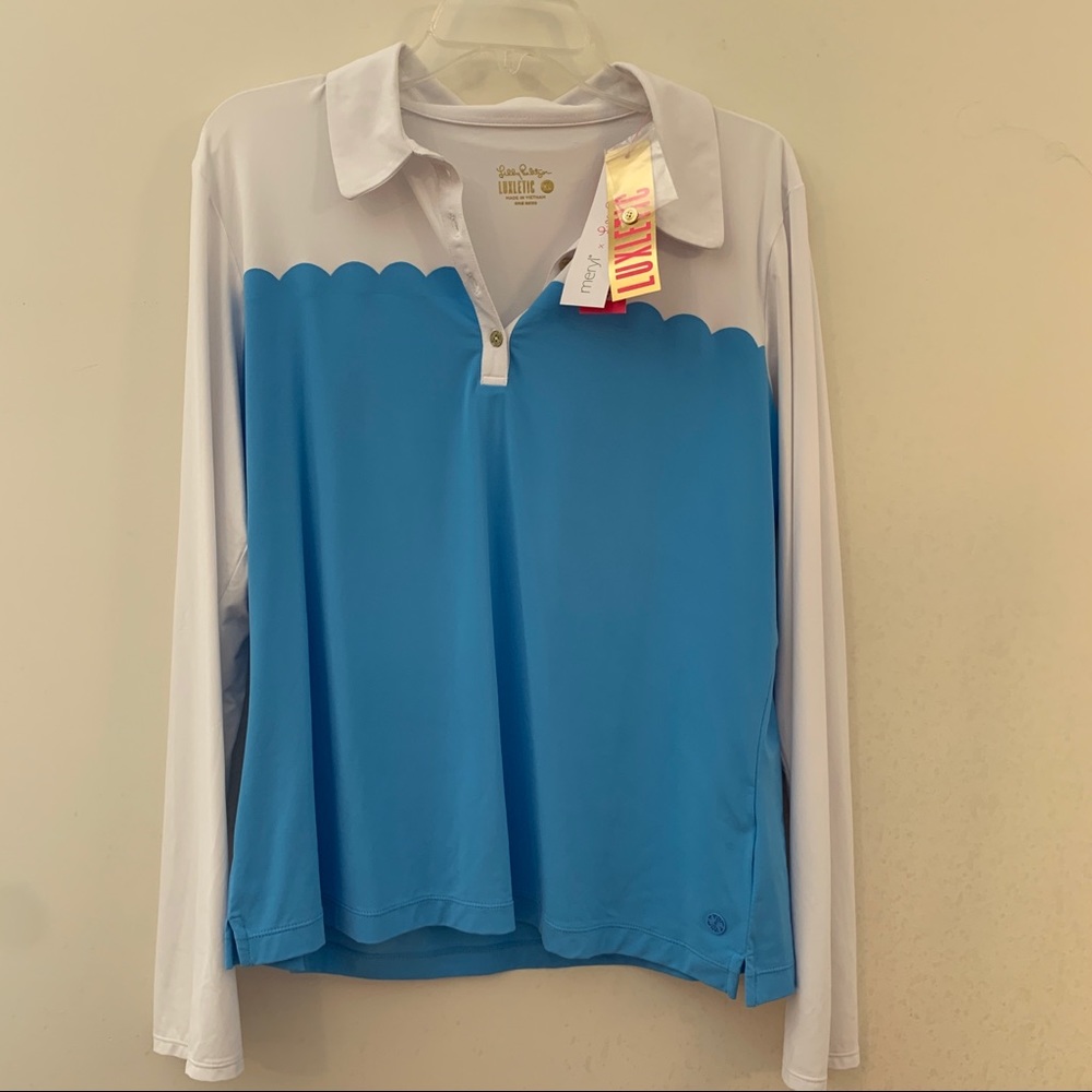 Lilly Pulitzer Luxletic Frida Scallop polo top